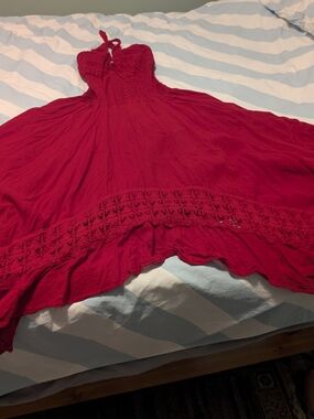 Red Womens' Halter Summer Dress - From Mexico